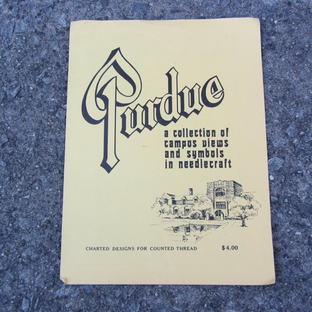 Purdue university needlepoint & cross stitch vintage 1981 puckerbrush (CL340)